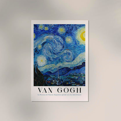 Starry Night Vertical Art Poster by Van Gogh