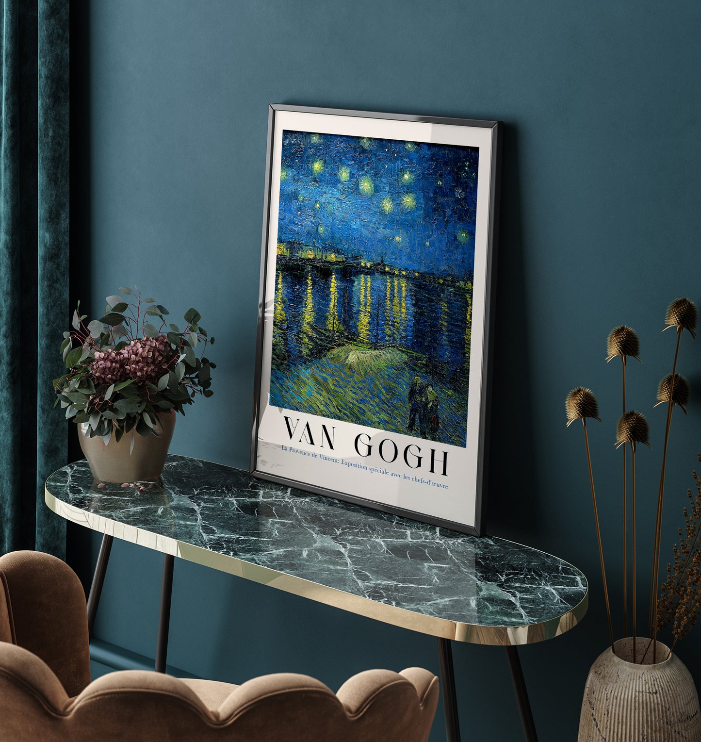 Starry Night Over the Rhone Art Poster by Van Gogh