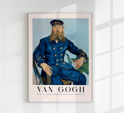 Portrait of the Postman Joseph Roulin Exhibition Art Poster by Van Gogh