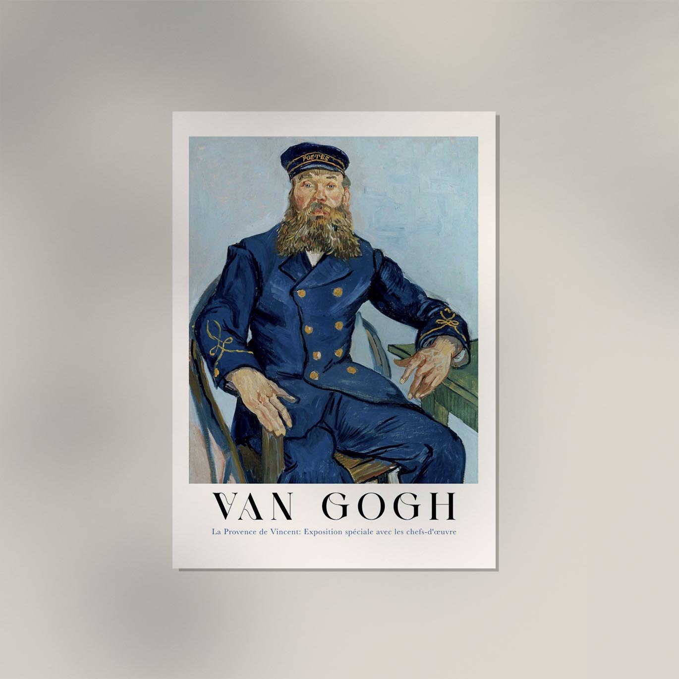 Portrait of the Postman Joseph Roulin Exhibition Art Poster by Van Gogh