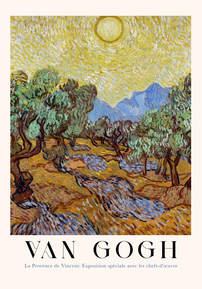 Olive Trees Exhibition Art Poster by Van Gogh