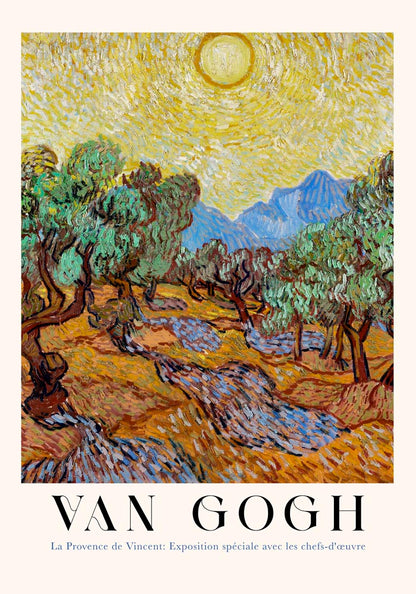 Olive Trees Exhibition Art Poster by Van Gogh