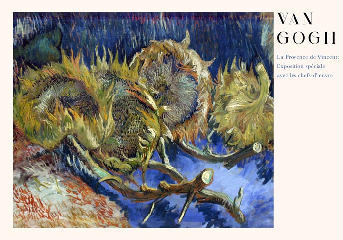 Four Withered Sunflowers Exhibition Art Poster by Van Gogh