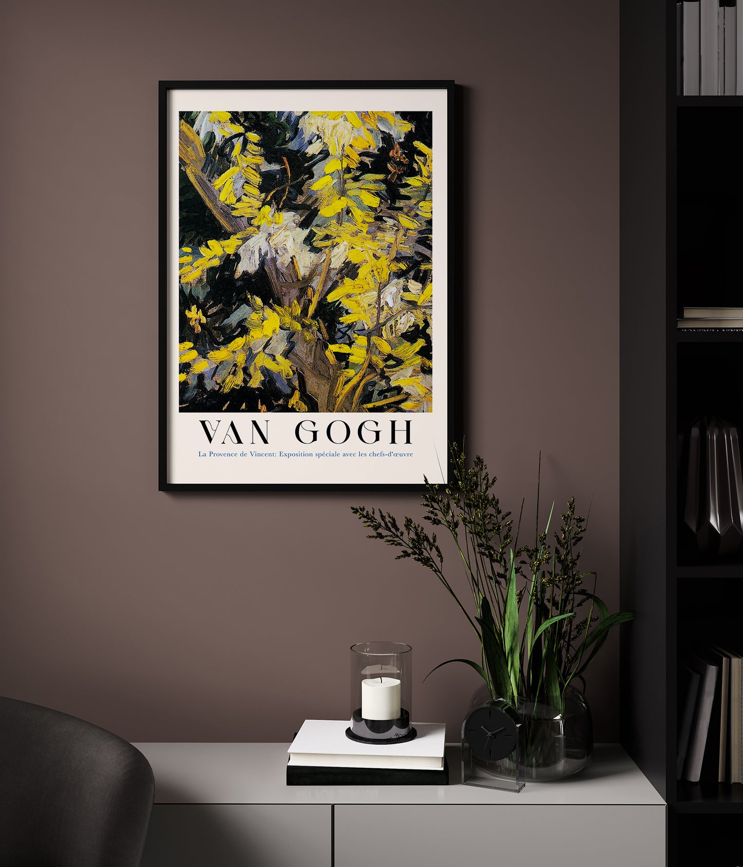 Blossoming Acacia Branches Exhibition Art Poster by Van Gogh