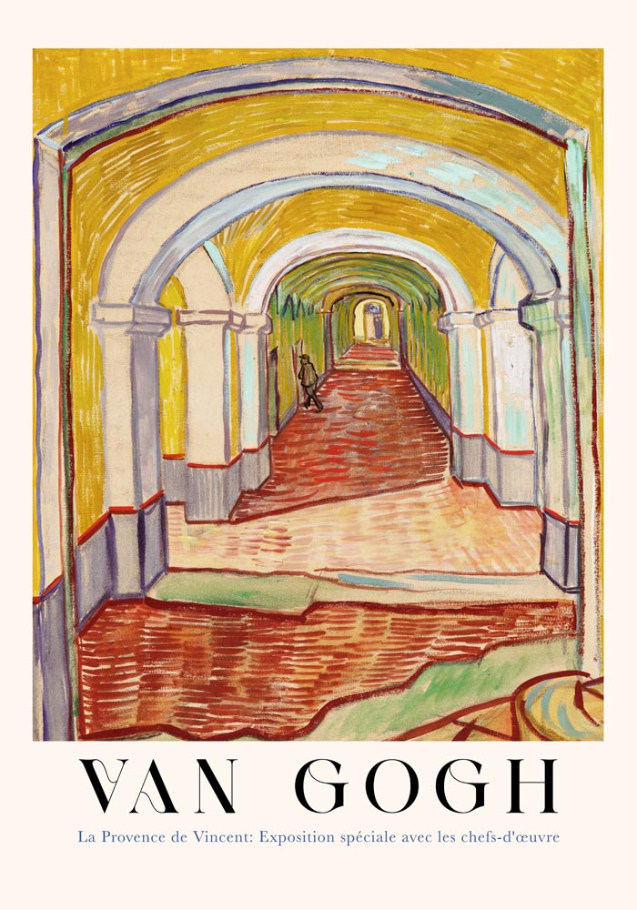 Corridor in the Asylum Exhibition Art Poster by Van Gogh