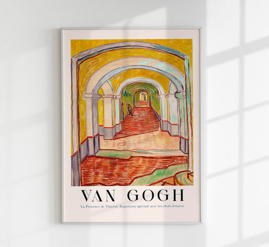 Corridor in the Asylum Exhibition Art Poster by Van Gogh