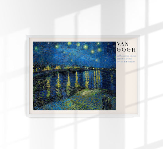 Starry Night Over the Rhone Exhibition Art Poster by Van Gogh