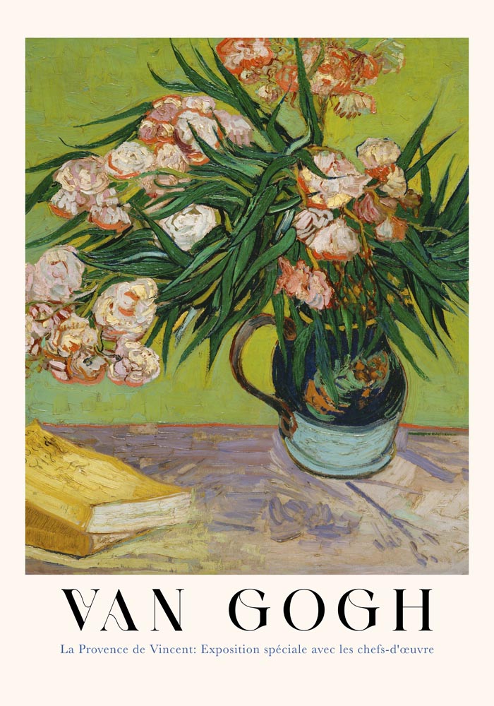 Vertical Oleanders Exhibition Art Poster by Van Gogh