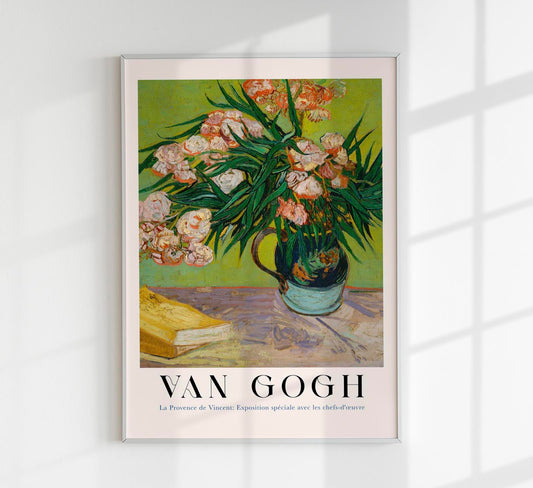 Vertical Oleanders Exhibition Art Poster by Van Gogh