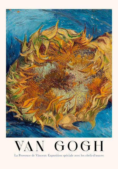 Sunflower in Blue Exhibition Art Poster by Van Gogh