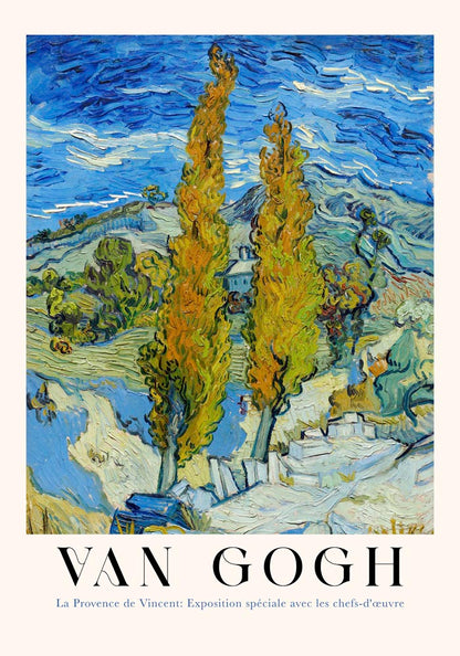 The Poplars at Saint-Rémy Exhibition Art Poster by Van Gogh