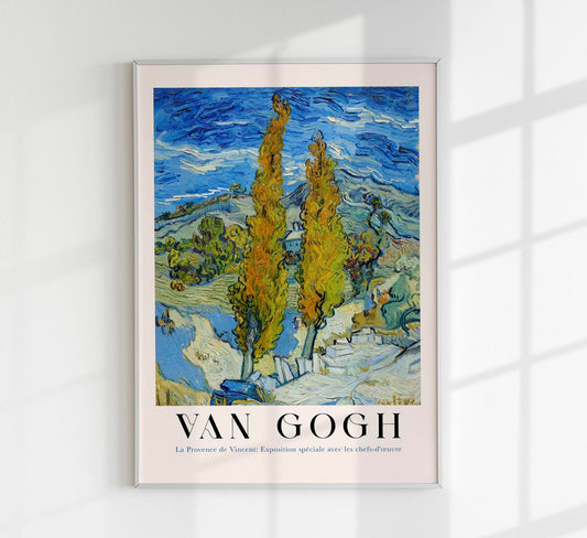 The Poplars at Saint-Rémy Exhibition Art Poster by Van Gogh
