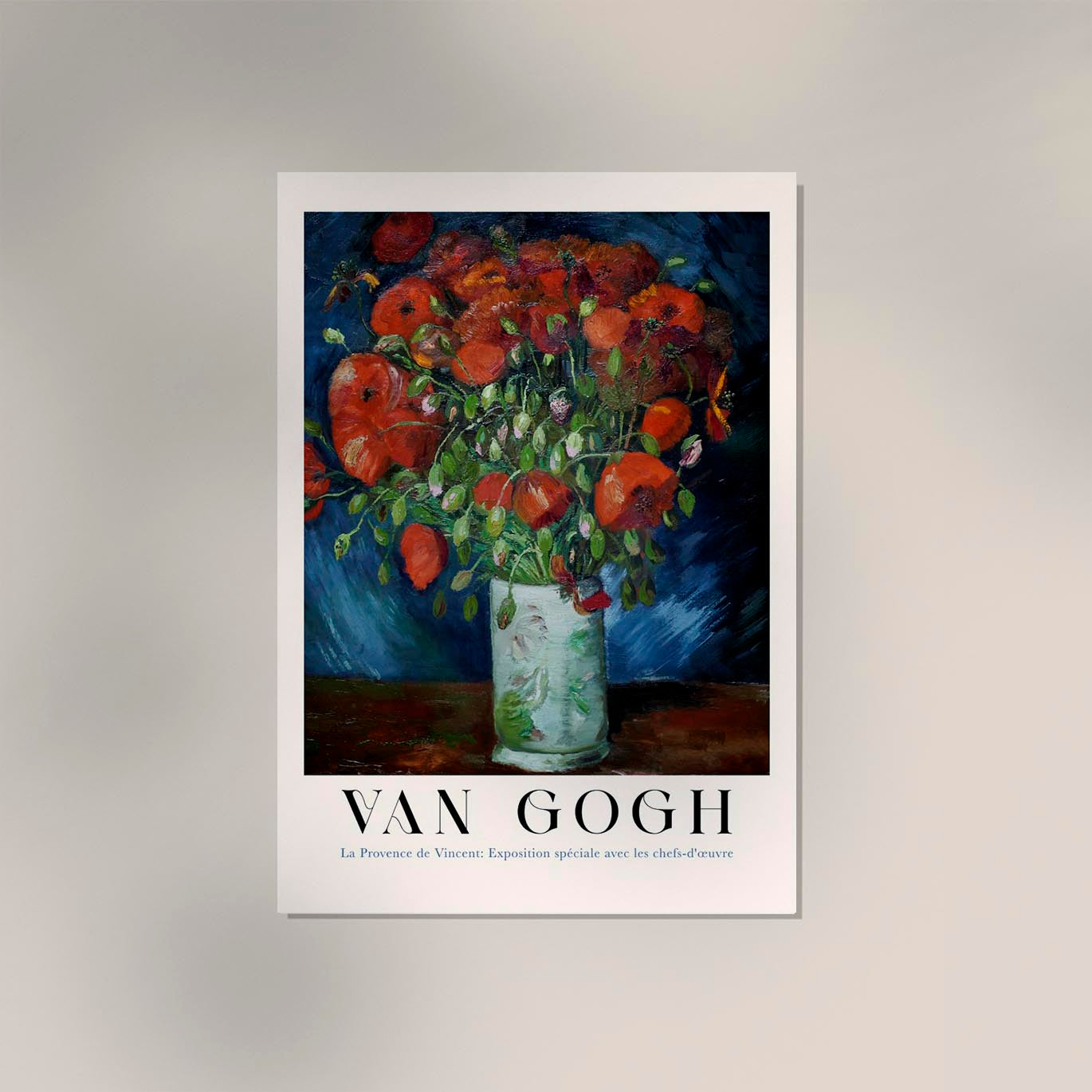 Vase with Poppies Exhibition Art Poster by Van Gogh