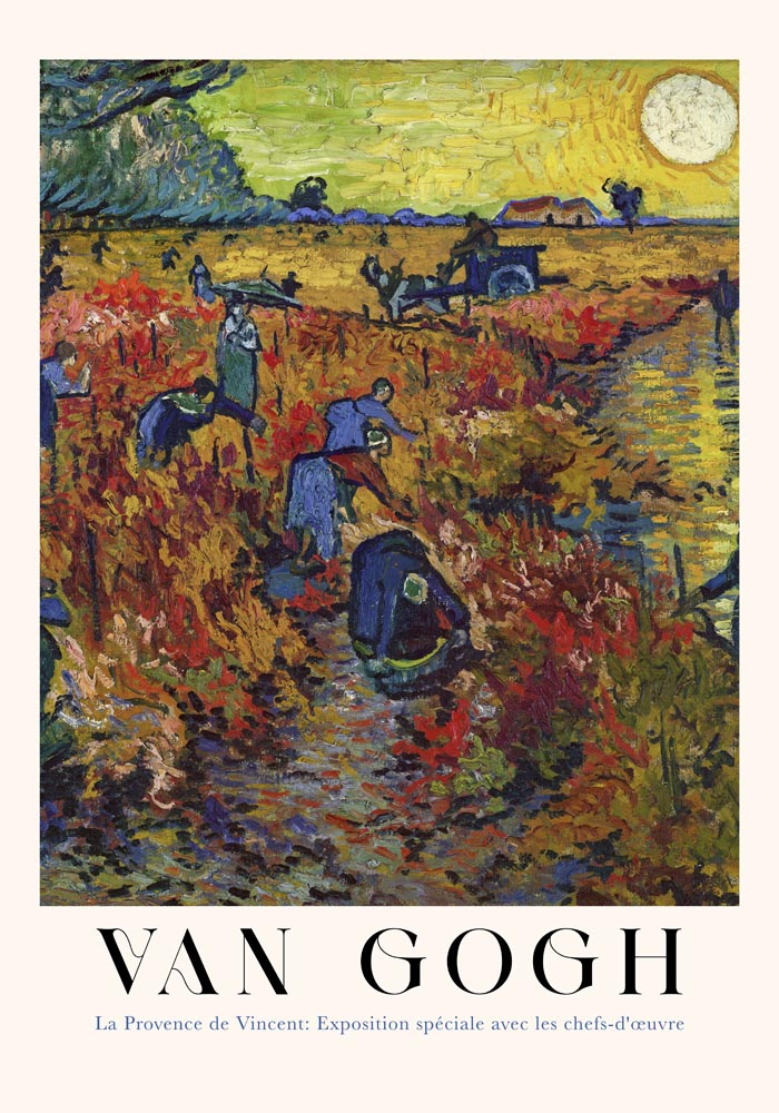 The Red Vineyard Exhibition Art Poster by Van Gogh