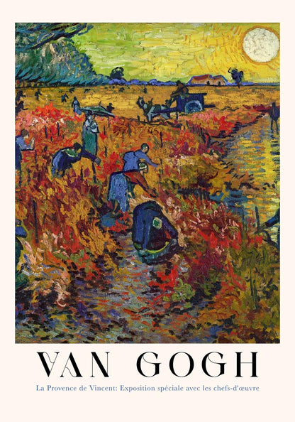 The Red Vineyard Exhibition Art Poster by Van Gogh