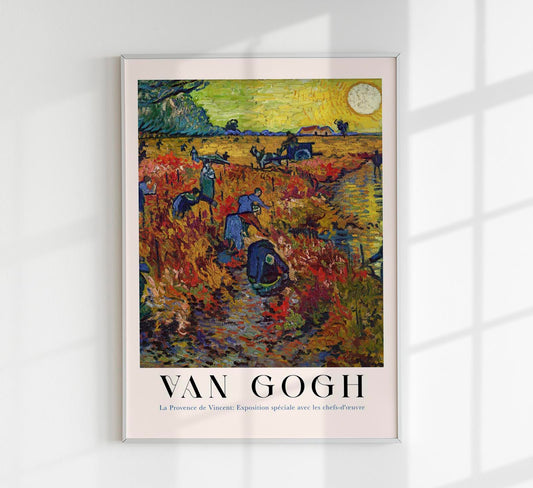 The Red Vineyard Exhibition Art Poster by Van Gogh