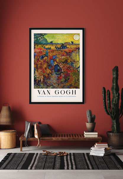 The Red Vineyard Exhibition Art Poster by Van Gogh