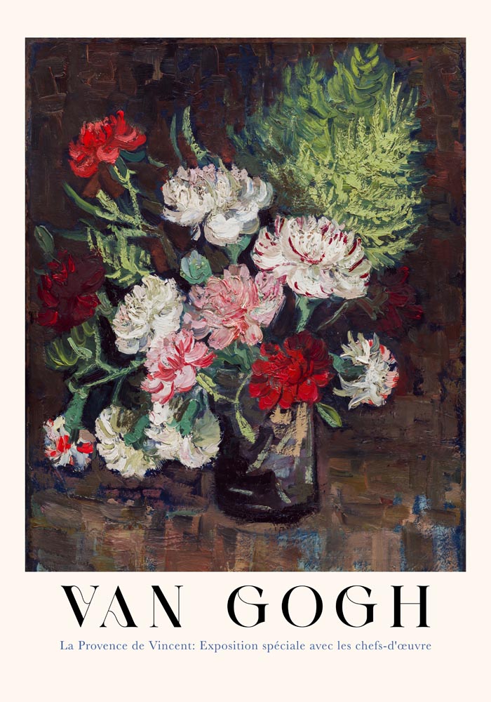 Vase with Carnations Exhibition Art Poster by Van Gogh