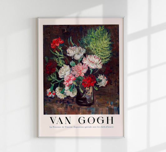Vase with Carnations Exhibition Art Poster by Van Gogh
