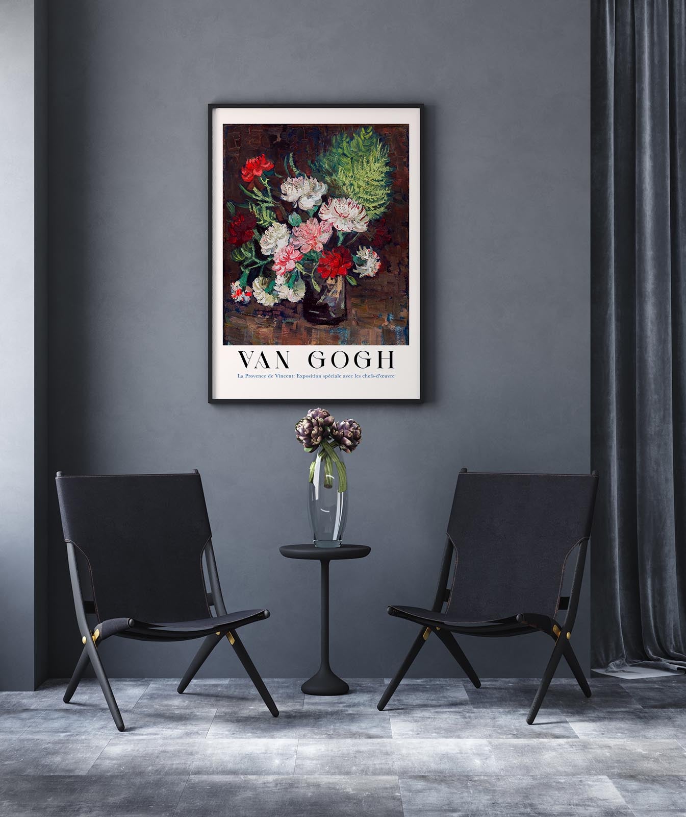 Vase with Carnations Exhibition Art Poster by Van Gogh