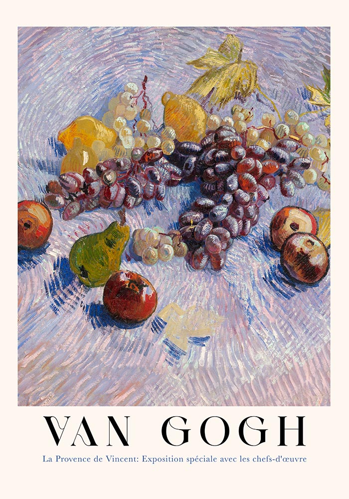 Grapes, Lemons, Pears and Apples Exhibition Art Poster by Van Gogh