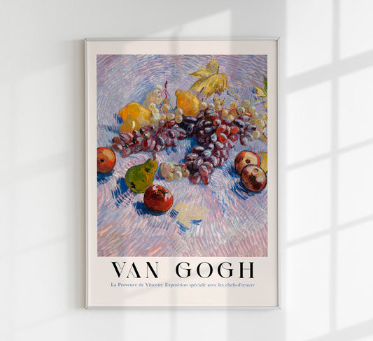 Grapes, Lemons, Pears and Apples Exhibition Art Poster by Van Gogh
