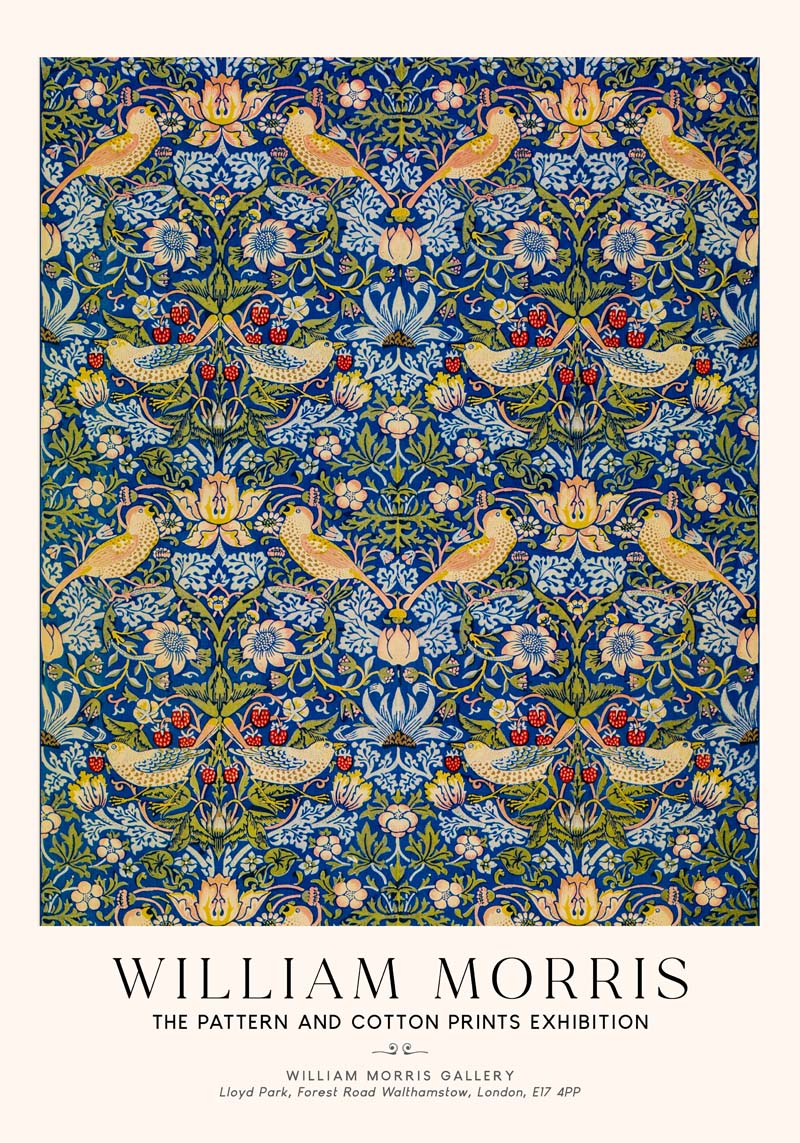 William Morris Strawberry Thief Art Exhibition Poster