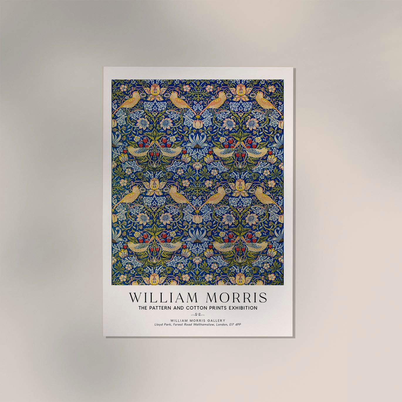 William Morris Strawberry Thief Art Exhibition Poster