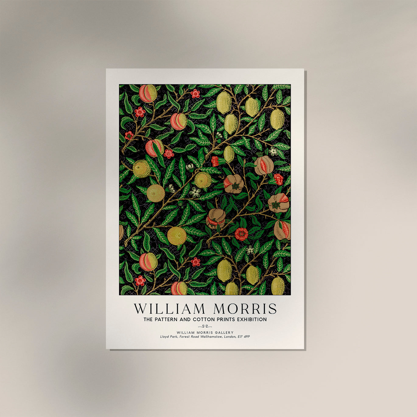 William Morris Fruit Pattern Art Exhibition Poster