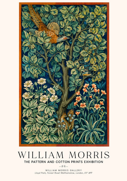 William Morris Peacock Pheasant Art Exhibition Poster