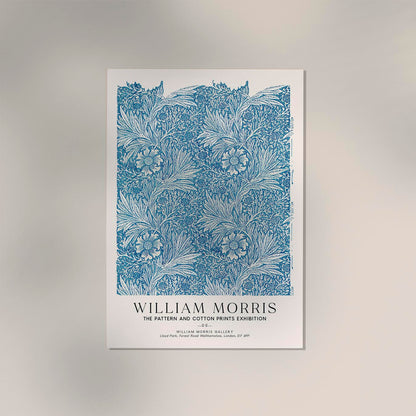 William Morris Blue Marigold Art Exhibition Poster