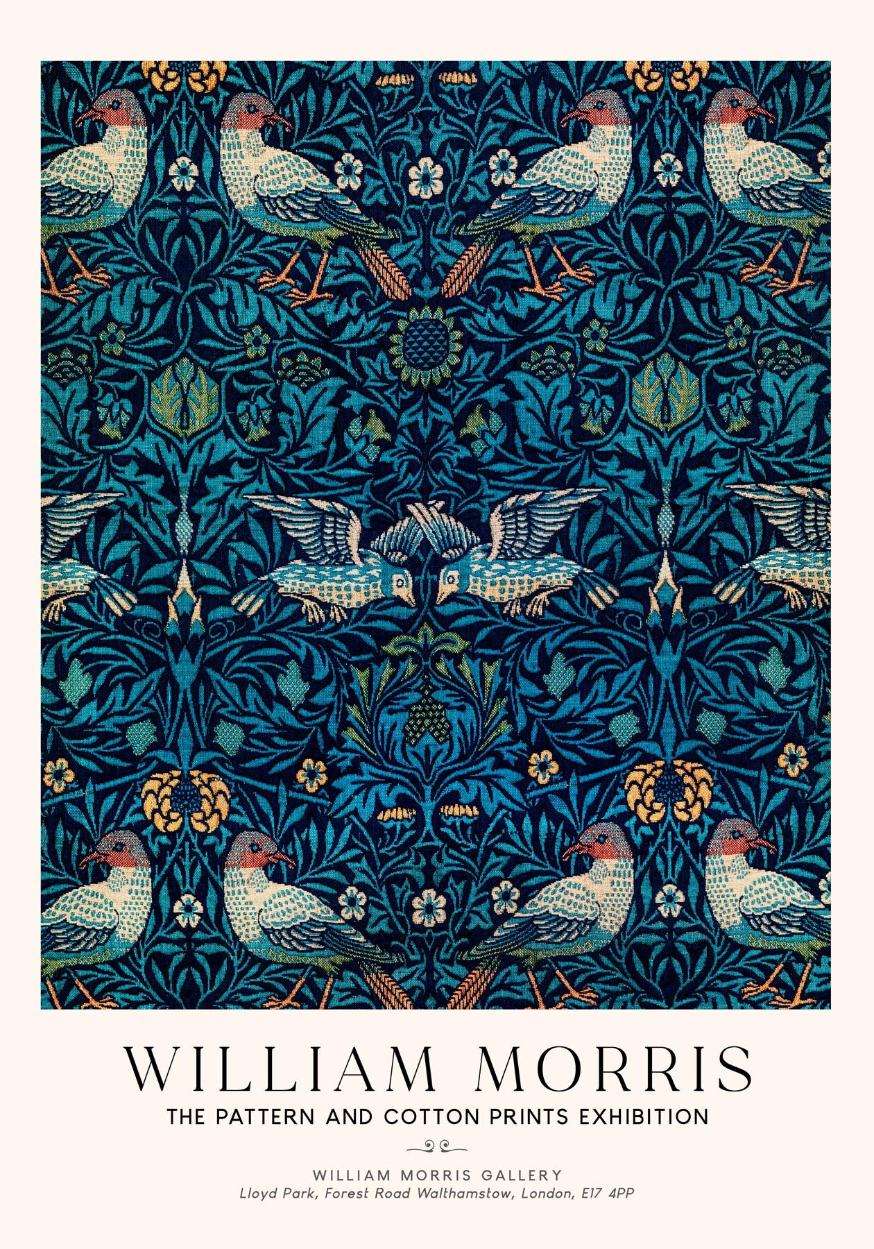 William Morris Birds Art Exhibition Poster