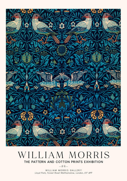 William Morris Birds Art Exhibition Poster