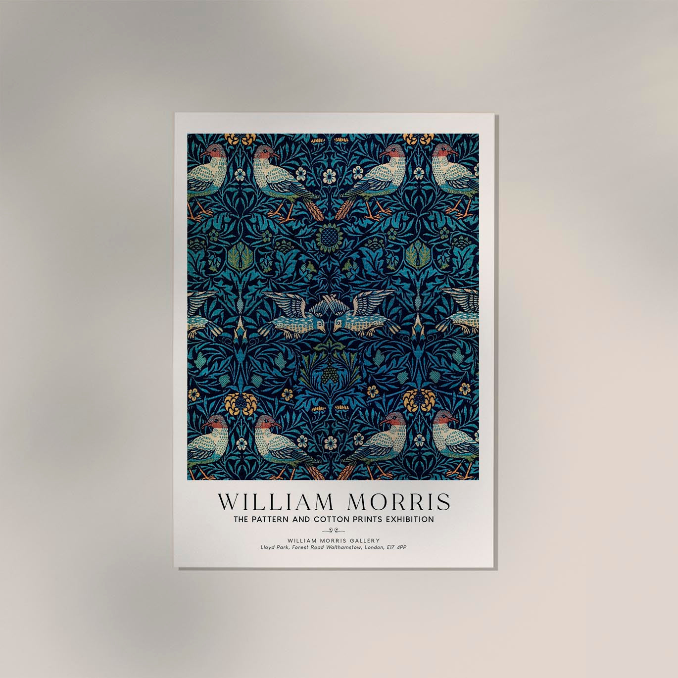 William Morris Birds Art Exhibition Poster