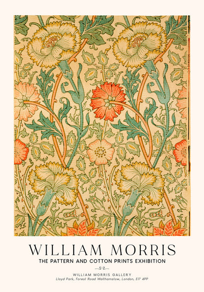 William Morris Pink and Rose Art Exhibition Poster