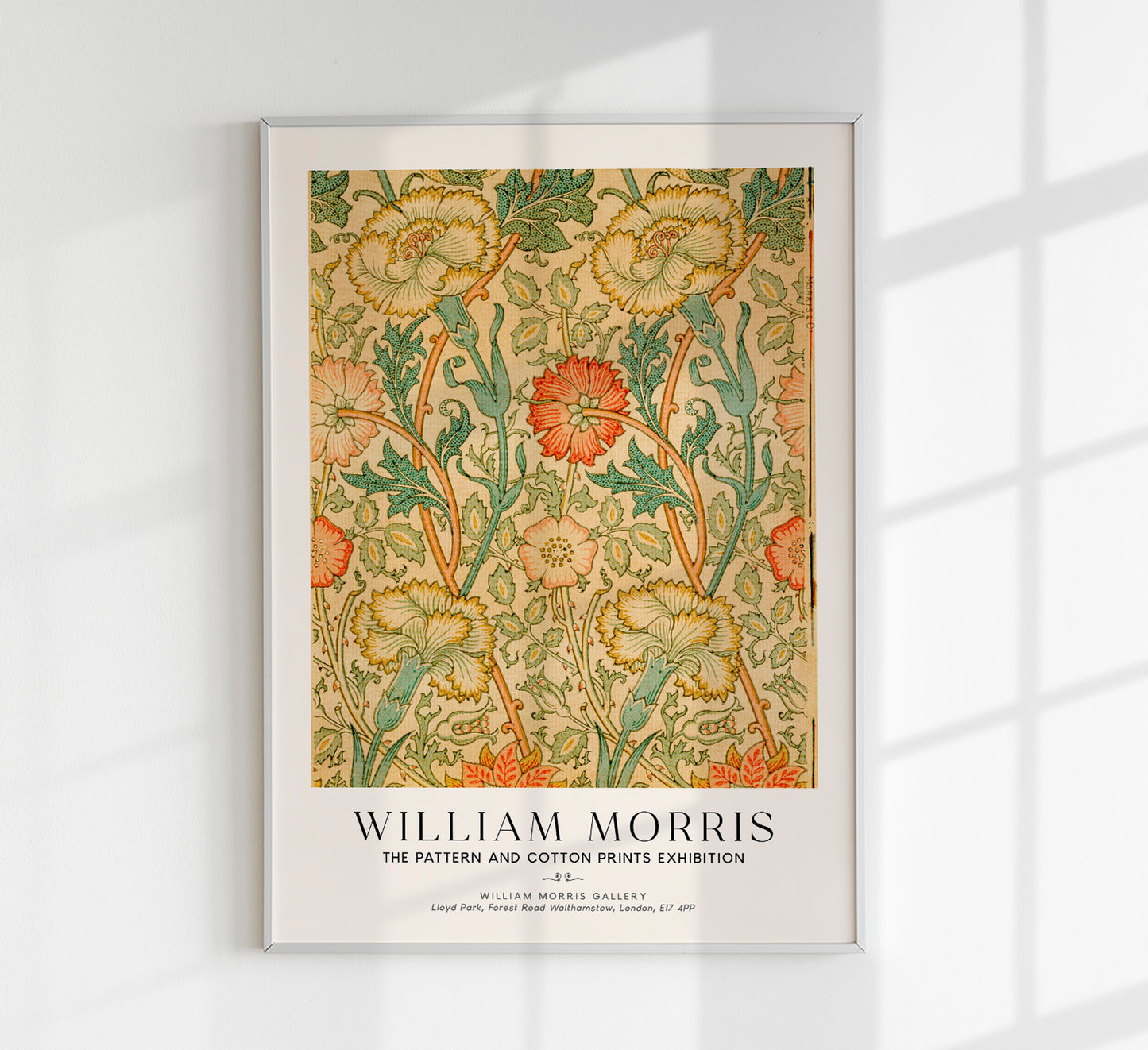 William Morris Pink and Rose Art Exhibition Poster