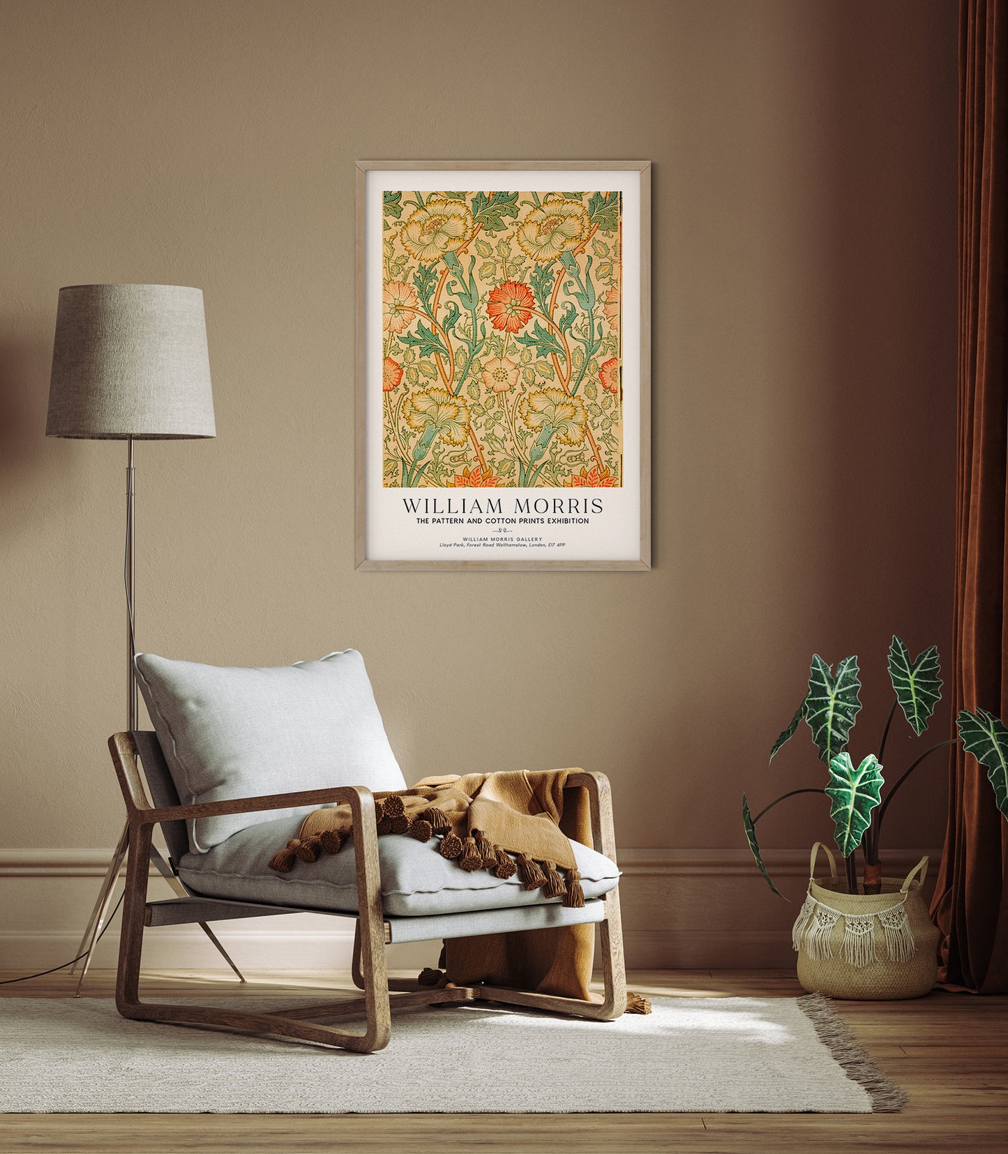 William Morris Pink and Rose Art Exhibition Poster