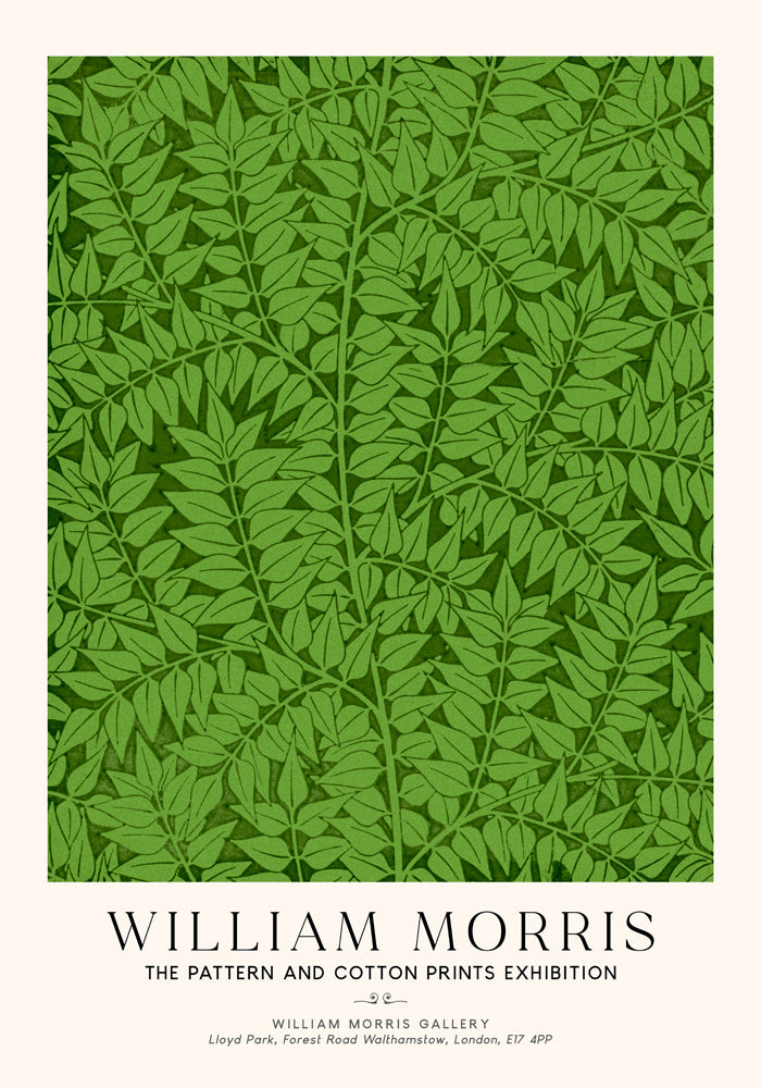 William Morris Branch Pattern Art Exhibition Poster