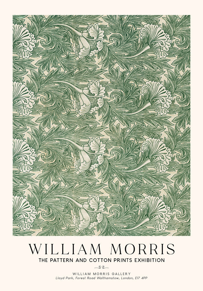 William Morris Tulip Pattern Art Exhibition Poster