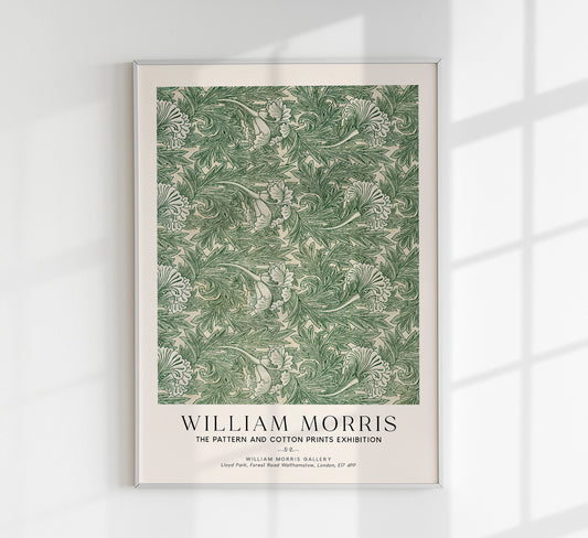 William Morris Tulip Pattern Art Exhibition Poster