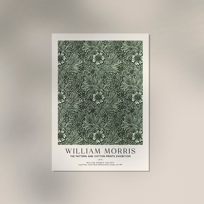 William Morris Green Marigold Pattern Art Exhibition Poster