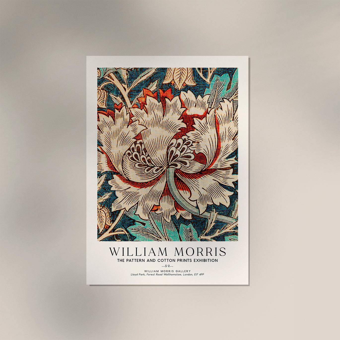 William Morris Honeysuckle Pattern III Art Exhibition Poster