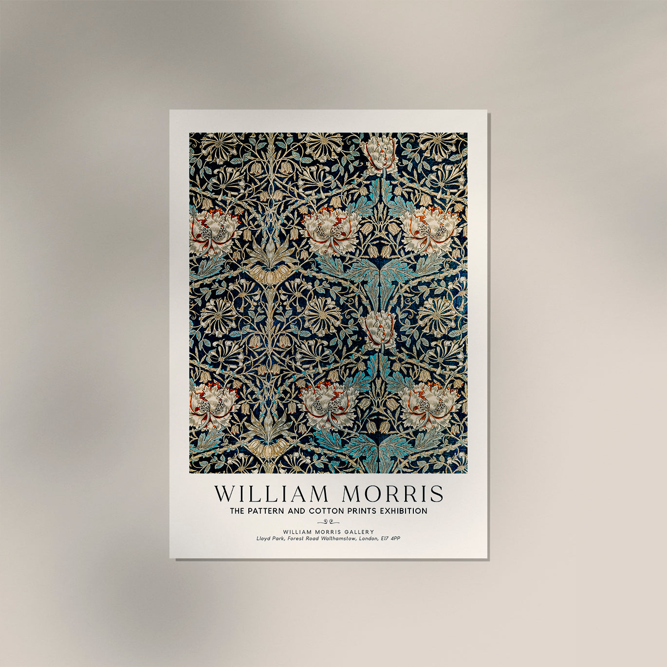 William Morris Honeysuckle Pattern VI Art Exhibition Poster