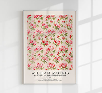 William Morris Pink Flower Art Exhibition Poster