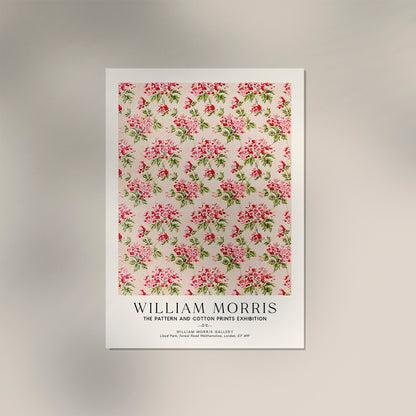 William Morris Pink Flower Art Exhibition Poster