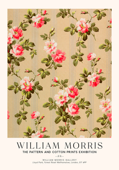 William Morris Vintage Rose Wallpaper Art Exhibition Poster