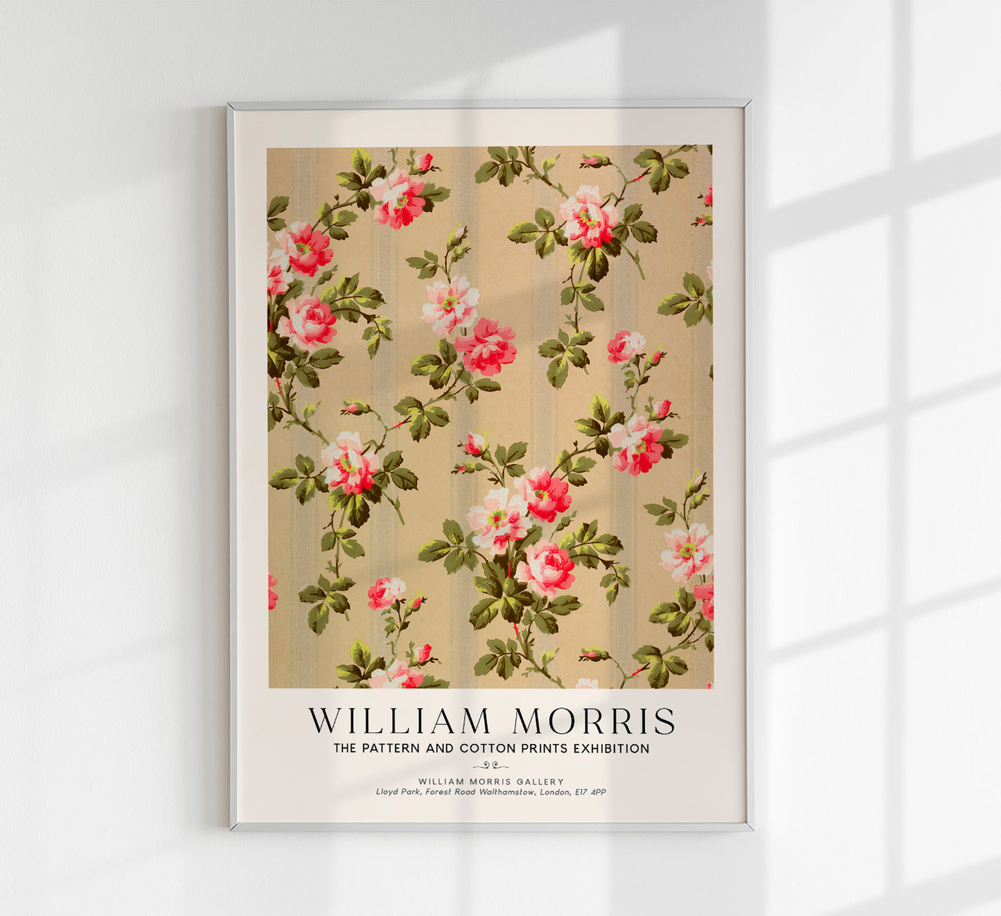 William Morris Vintage Rose Wallpaper Art Exhibition Poster