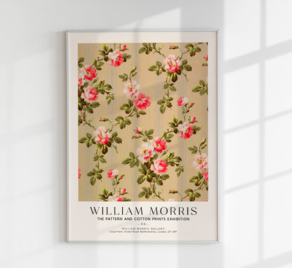 William Morris Vintage Rose Wallpaper Art Exhibition Poster