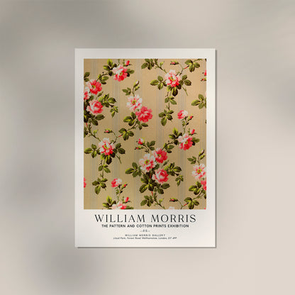 William Morris Vintage Rose Wallpaper Art Exhibition Poster