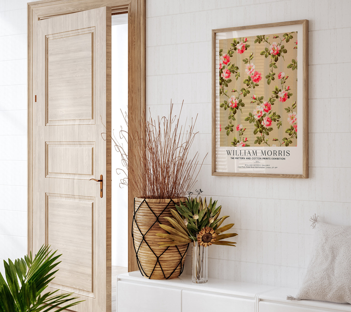 William Morris Vintage Rose Wallpaper Art Exhibition Poster